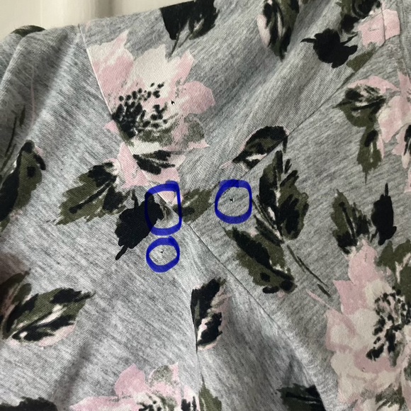 Rebecca Taylor Floral Ruffle Sleeve Grey Top - Picture 4 of 5